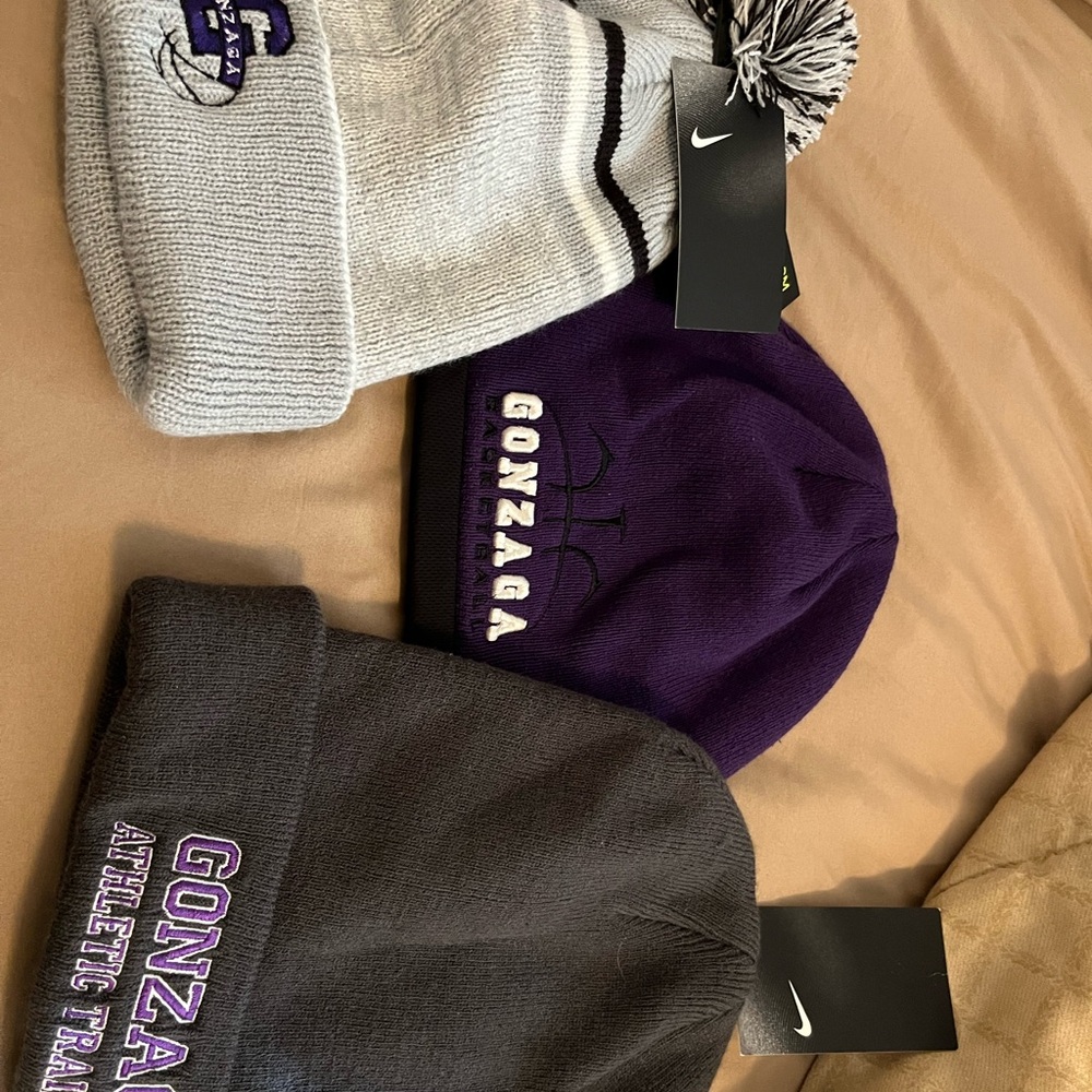 Nike Gonzaga Beanie Trio - Gray, Purple, White